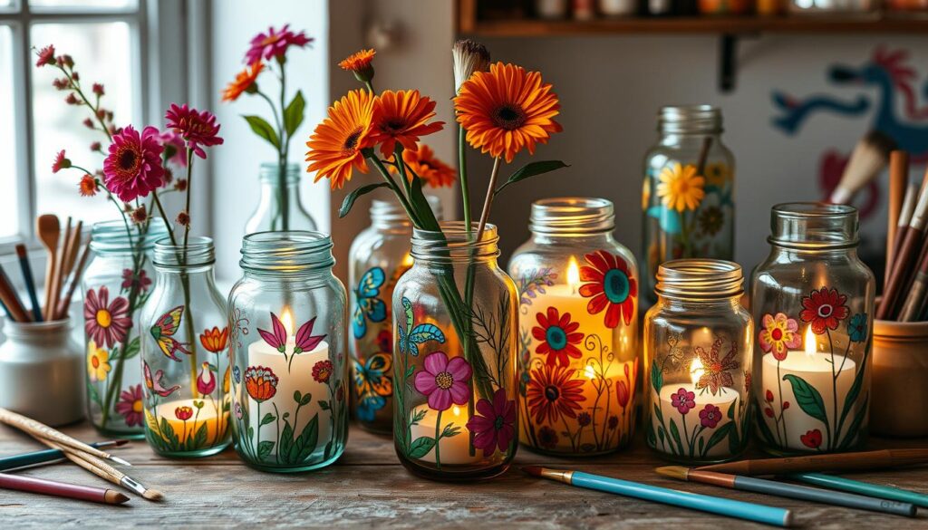 glass jar painting ideas