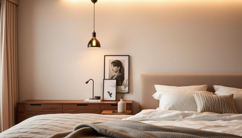low-hanging bedside pendant lights