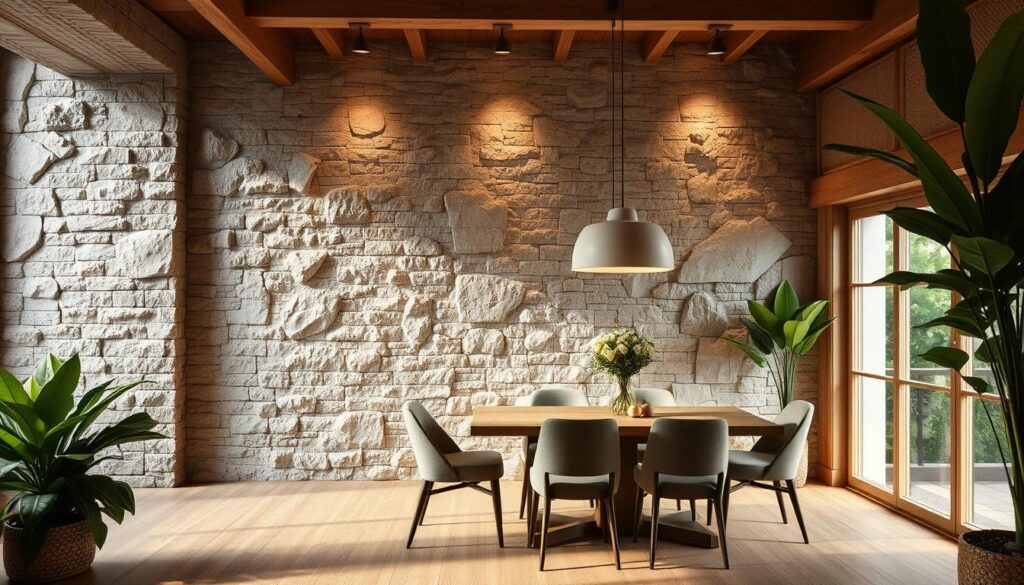 textured wall dining room