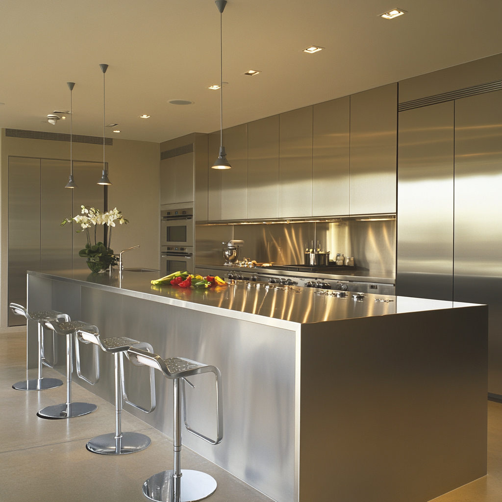 stainless steel kitchen island
