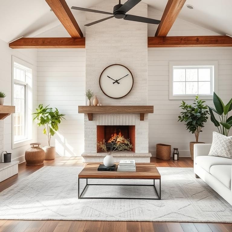 How to create a modern farmhouse living room?